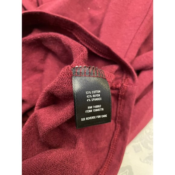 Torrid Pullover Mini Dress French Terry Embellished Burgundy Size 1 - Picture 7 of 12